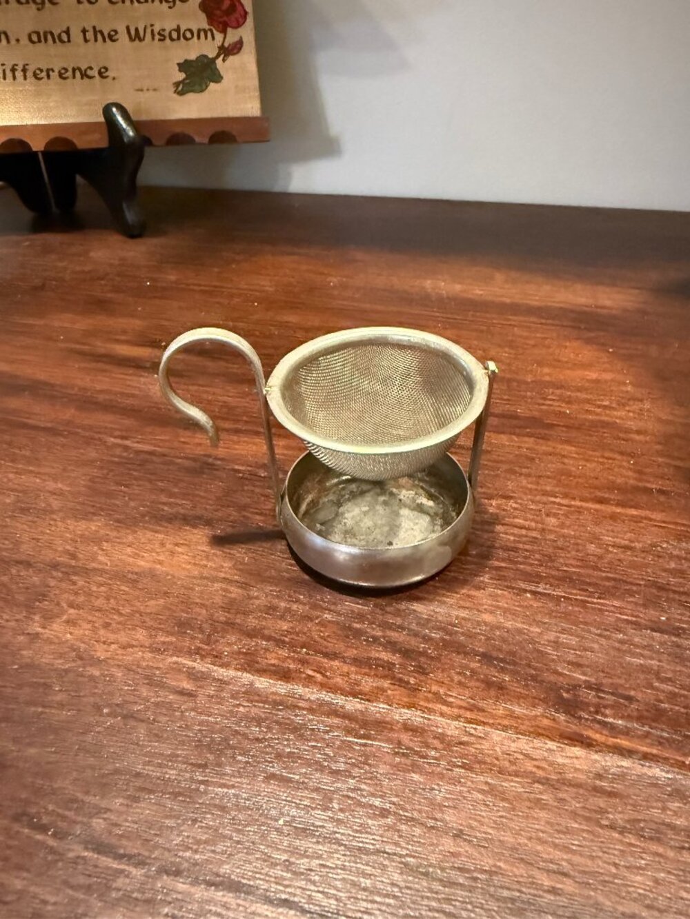 Vintage Swivel Tea Strainer with curved handle Main Tool & Mfg Mpls Minn
